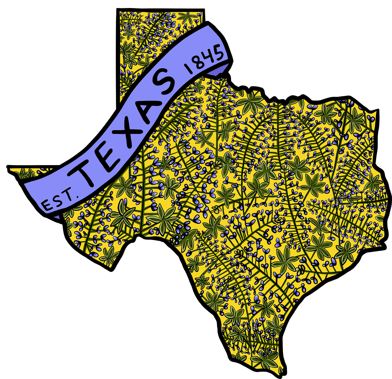 Texas map with towns